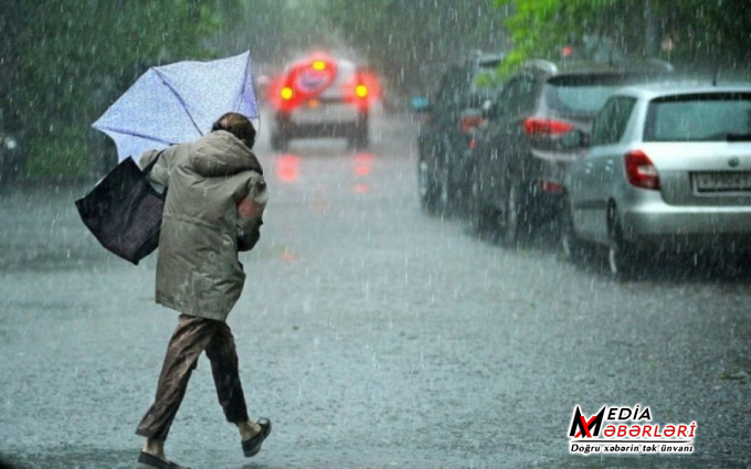 Şənbə günü yağış yağacaq Şənbə günü yağış yağacaq