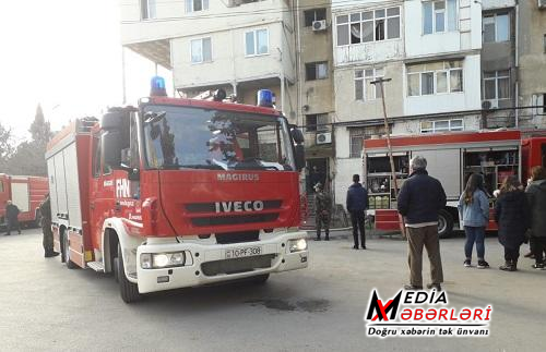 Bakıda yaşayış binasında yanğın olub?