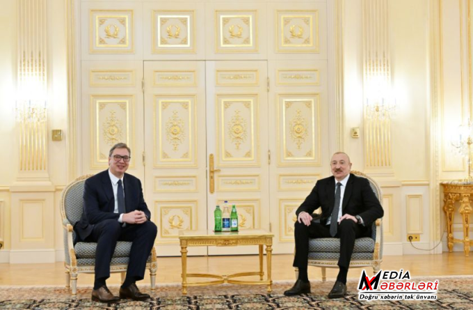 Prezident İlham Əliyev Serbiya Prezidenti ilə görüşüb