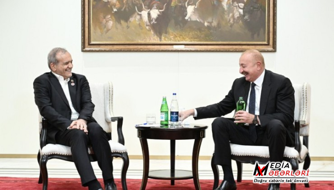 "Azərbaycan suyundan iç" - Prezident İlham Əliyev Pezeşkiana (VİDEO)